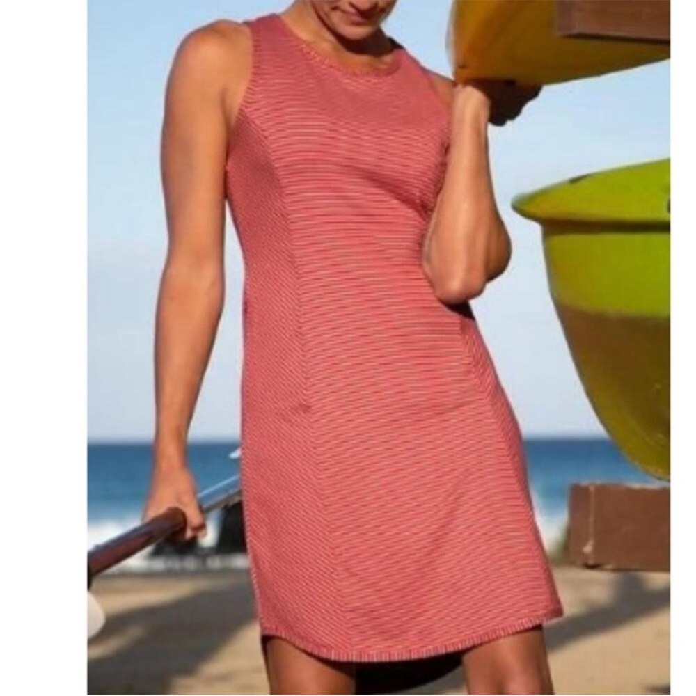 Striped Red Sleeveless Dress